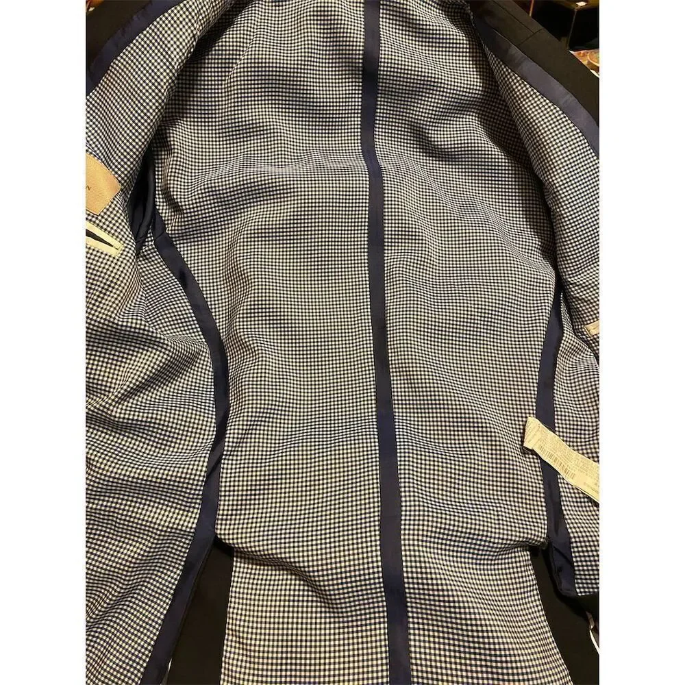 Zara Men's Black Check Slim Fit Blazer Size Small Formal Single-Breasted